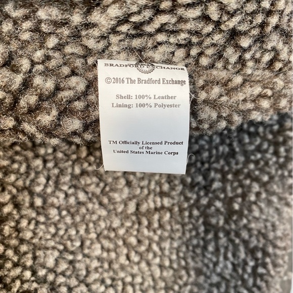 Patriotic Marines Leather Jacket Faux Sherpa Lined Bradford Exchange Military XL - Picture 13 of 14